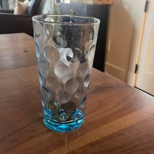 Vintage blue thumbprint glass